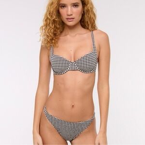 Abercrombie & Fitch Black and White Gingham Bikini Set